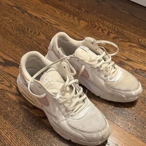 Nike White and Pink Air Max Sneakers